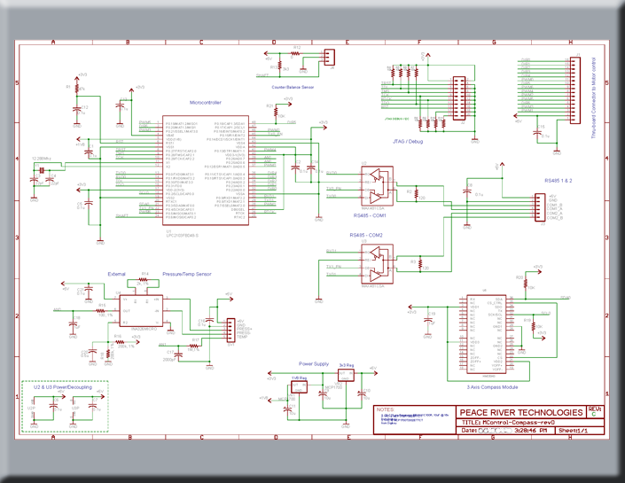 ARM 7 Micro Controller / Compass Schematic & Board Examples